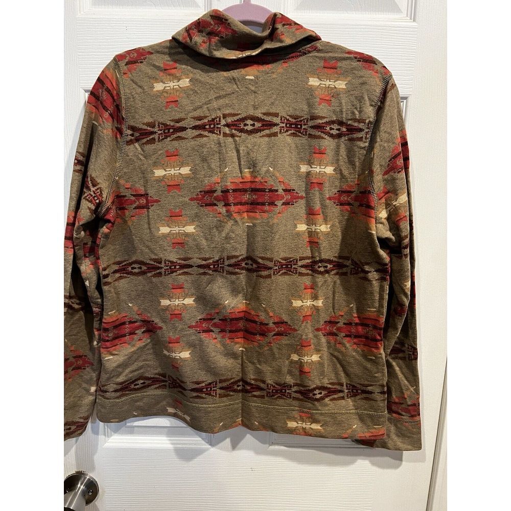 Chaps Denim Cotton Aztec Pattern Women's Sweater Size L - Picture 2 of 3